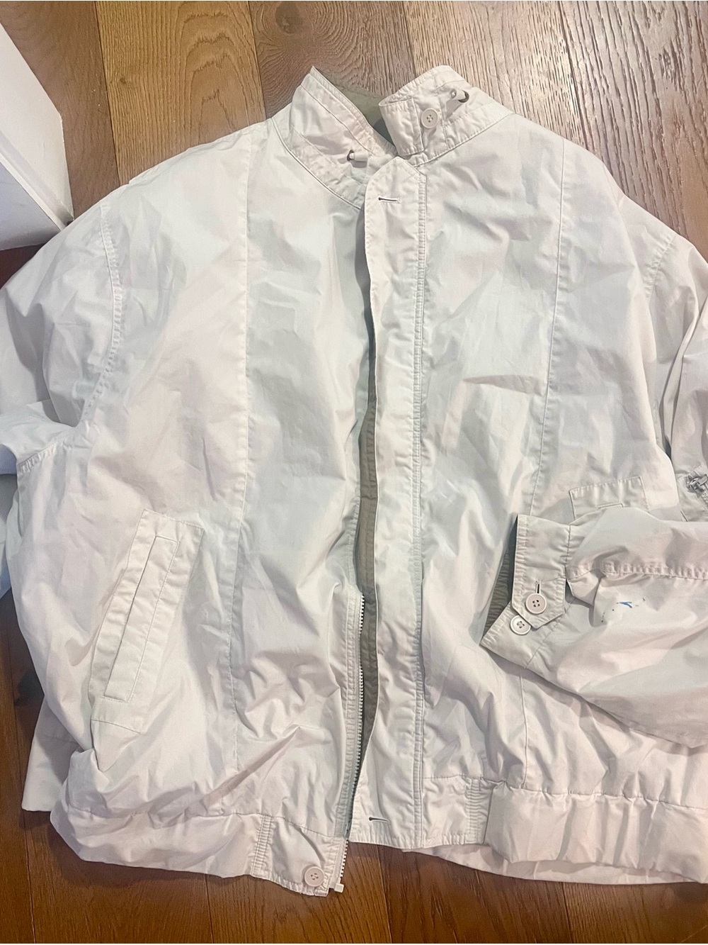 Vintage London Fog Lightweight White Beige 3X Men's Zip Shirt Jacket